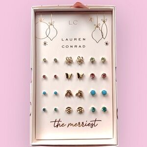 LC Lauren Conrad Gold and Teal Earring SetGift Set